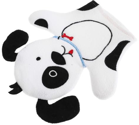 BESTonZON Cartoon Schrubbhandschuh Kinder Badehandschuh Aus Stoff Mit Hundemotiv Weicher Waschhandschuh Für Tiefenreinigung Badezubehör Für Kleinkinder Und Baden