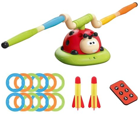 Juego de twoss Ring Toys Ladybug, juguete de ring de lanzamiento musical de | Equipo de ejercicio de juegos de jardines para niños pequeños para la escuela