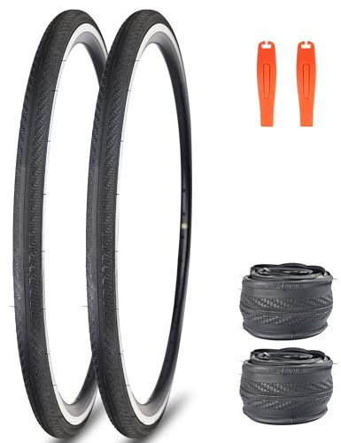 MEGHNA Bike Tire 700C Road Bike Foldable 700 x 25C Tire for Road Racing Anti Slip 25-622mm Replacement Tire for Fixed Gear Hybrid Bike Commuter Bike