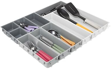 Joseph Joseph Blox 10 Piece Storage Trays Cosmetics, Stationary, Utensils Drawer Organiser Set, Recycled Plastic