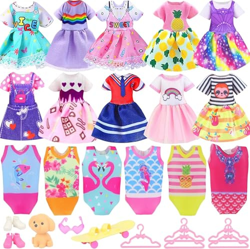 16 Pièces Vêtements et Accessoires pour Poupée Fille 13-15cm (5.3-6 Pouces)
