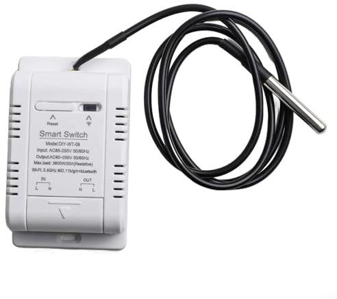 Gdfnmogo Interrupteur d'humidité avec télécommande par application, charge maximale de 20 A 3800 W, pour la domotique dans les chambres de bébé, les serres et les aquariums (A)