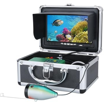 Undervattensfiskekamera, DVR HD 1280 * 720 Skärm Fisksökare Undervattensfiskekamera 15st Vita Lysdioder + IR 1080P Kamera for Fiske 16GB Inspelning för is, båt, nautiskt fiske(30M)