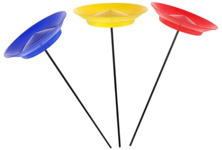 GARVALON Ensemble de Jonglerie 3 Pièces avec Assiettes Rotatives Rouge, Bleu et Jaune, Bâtons de Jonglage Légers pour Jeu D'adresse, Coordination et Spectacles de Jonglage pour Débutants