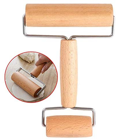 TIJAR Roller Pizza Baking Roller Wood Wooden Roller Home Non Stick Wooden Roller Wood Handle Rolling Pin for Kitchen Pizza Baking Dough