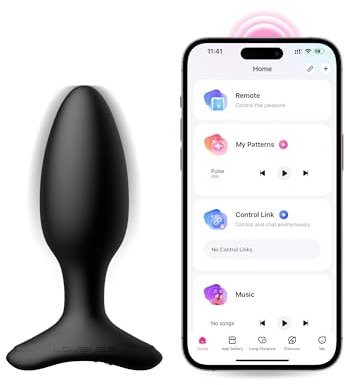 LOVENSE Hush 2 Vibrating Butt Plug 1.5, Silicone Anal Vibrator for Men with Remote Control, Waterproof and Rechargeable Big Plug Vibration Machine for Women, Adult Anal Plug Sex Toys for Couples