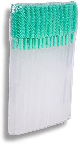 P-Beauty Cosmetic Accessories | Wimpernverlängerung | Silikon Wimpernbürsten | Bürsten Eyelash | Lash Extension | Grün/Transparent 50-200 Stk. (50 Stk.)