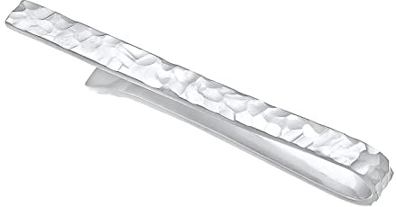 Kuzzoi Herren Krawattennadel kunstvoll strukturiert, Krawattenklammer (3.5 mm) poliert für normale Krawatten, 925 Sterling Silber, Krawattenschmuck für Männer im gehämmerten Look