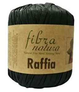 Filato per maglieria Himalaya Fibra Natura Raffia %100 cellulosa rayon naturale all'uncinetto, 40 g, 116-12, nero