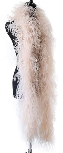 LUNYY Boa di Piume di Struzzo da 2 Metri a 6 Strati per Abito da Sposa con Decorazione a Scialle con Piume, Accessori per Abiti di Carnevale