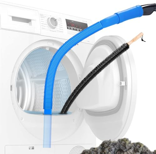 Kit de limpiador de ventilación de secadora, manguera de accesorio de aspiradora y cepillo de pelusa para secadora, limpiador de trampa de ventilación para limpiar secadora, eliminador de pelusas/azul