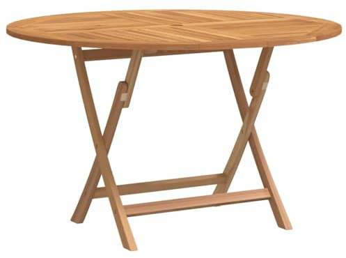 vidaXL Table Pliable de Jardin Ø 110x75 cm Bois Massif de Teck