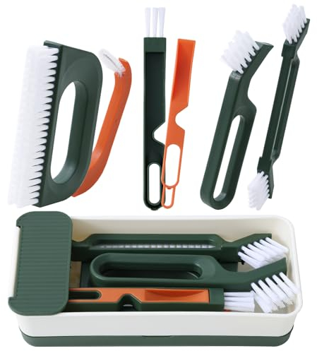 Gucass Kit de cepillo de limpieza de juntas 7 en 1, para limpieza profunda de duchas, suelos de baño y cocina (verde)