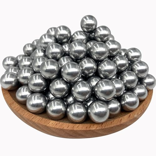 ALIEN PLAY 150 X 50 Cal Aluminum Balls, Hard 50 Cal Ammo Fits for Umarex T4E TR50/HDP50/HDR50, 2.8g Reusable Solid Kinetic Projectiles Self Defense Paintball Balls for Target Practice