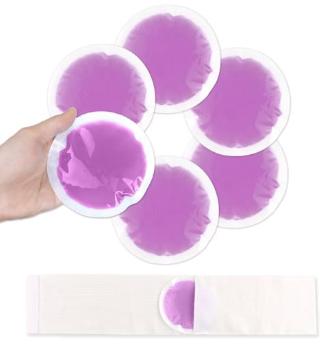 NEWGO Poche de Glace Réutilisable - 6 Compresses + 1 Housse | 10,9cm Double Face, Poche de Gel Chaud et Froid Ronde, Idéal pour Fatigue Oculaire, Gonflement, Sinusite, Maux de Tête