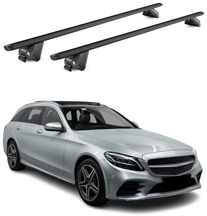 Barre portapacchi compatibili con Mercedes Classe C S205 S206 2015-2024 in alluminio nero TÜV 2X