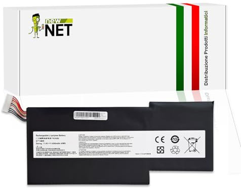 new net - Batteria BTY-M6K Compatibile con MSI Creator 17M A10SD (MS-17F3), A10SE (MS-17F3), A9SD (MS-17F3), A9SE (MS-17F3) [11.4 V - 49 Wh]