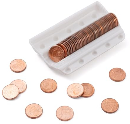 Blistermynt, myntsorterare, myntsorterare, myntsorterare, myntsorterare, myntorganiserare, myntorganisatör, myntfodral, myntfodral, euro och myntfodral, euro (1 tum, förpackning 100)