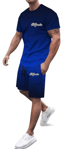 Traje de confirmación para hombre, corte holgado, camiseta con estampado de letras, camiseta de verano, ropa deportiva, informal, ropa deportiva, trajes para hombre, chaleco, tallas grandes, azul, S