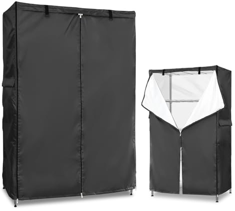 Dalema Wire Rack Covers,Heavy Duty 600D Dustproof Waterproof Storage Rack Covers for Metal Shelves,Storage Shelf Cover with Zipper for Wire Shlef,60''W x 24'D x 71''H,Black