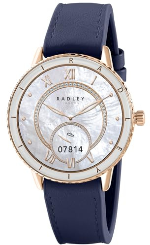 RADLEY Series 57 Navy Leather & Silicone Strap Smart Watch