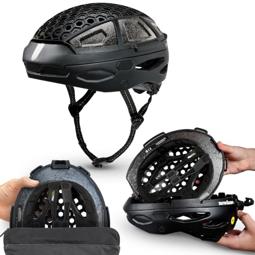 Newlane Foldable MIPS Bike Helmet | Adjustable MIPS Helmet | Compact & Safety-Certified Foldable MIPS Helmet | Breathable Commuter Cycle Helmet for Men & Women | Packable Bike Helmet