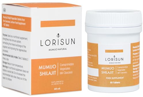 LORISUN | Shilajit tabletter | Pure Himalaya mumijo | Naturlig antioxidant och antiinflammatorisk | Minskar muskeltrötthet | Förbättra fysisk kondition | Mineralsalt med kalcium, magnesium och fosfor
