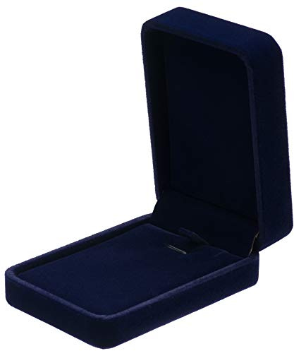 POKOFO Classic Velvet Necklace Pendant Box Jewelry Gift Boxes (Blue)