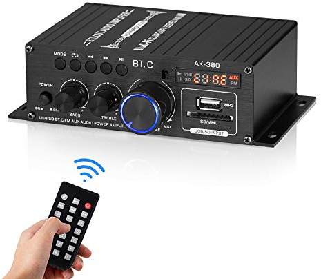 Mini amplificatore digitale Bluetooth 5.0 – amplificatore stereo domestico e auto con lettore musicale USB