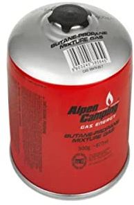 Alpen Camping IK008 877 ml / 500g Gaskartusche mit Propan-Butan Schraubkartusche mit 7/16“ Anschluss für Gaskocher Campingkocher Bunsenbrenner Lötbrenner EN417 (1)