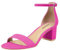 PIZZ ANNU Womens Sandals Mid Block Heel Ankle Strap Wedding Shoes for Bride Open Toe Ladies Sparkly Glitter Evening Party Hot Pink Suede Size 5.5