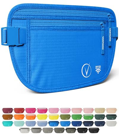 Cintura per soldi da viaggio nascosta, portafoglio con protezione RFID, adatta per passaporto e telefono con custodia