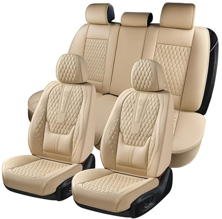 Coverado Housses de siège universelles pour Voiture, Ensembles de Housses de Protection Siège Voiture Avant 2 pièces, Cuir PU imperméable Housses Siège aux berlines SUV Pick-ups B8839 Seat