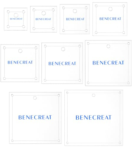 BENECREAT 9 Größen Square Quilting Template, Acryl Quilting Lineal Transparent Allowance Templates Lineal für DIY Patchwork, Schneiden Führer, Maschine Quilten, Nähen Handwerk