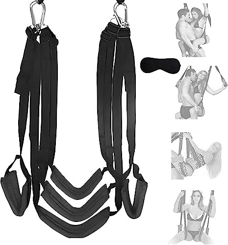 Door Sex Swing with Seat New Leather Cushion Thick Fluff,with Adjustable Straps,Sex Door Love Slings Bondage Restraints for Adult Sex Toys for Women Men Couples Upgrade Version Sweater Yoga