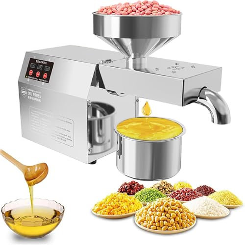 YLANMEI 820W Oil Press Machine Hot & Cold Press Available, for 30 Kinds of Oils such as Nuts/Coconut Oil