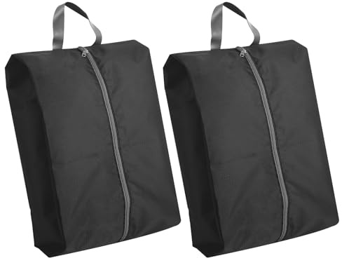 Bolsa Zapatos Set de 2 - Bolsa Zapatos Viaje Impermeable - Bolso a Prueba de Polvo - Bolsa Zapatillas Deporte para Viaje, Gimnasio y Uso Diario (Negro)