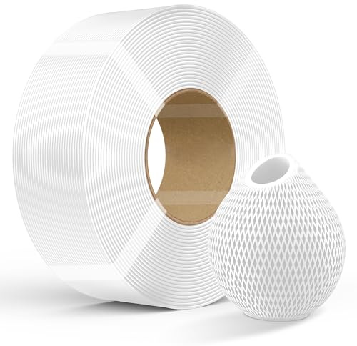 Creality PETG Filament Refill 3D Printer Filament, 1kg 1.75 mm(2.2lb) Refilament for Bambu Lab Reusable Spool, Dimensional Accuracy ±0.03mm, PETG White