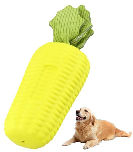 xianynow Giocattolo per cani – Giocattolo da masticare indistruttibile per cani, giocattolo cigolante in gomma per cuccioli, cani di taglia media e grande, design cornuto