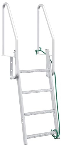 vidaXL 4-stegs bryggstege Silver 58 x 77 x 166 cm Aluminium