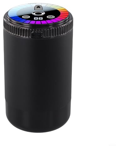 Niceminiwall Diffuseur de parfum intelligent rechargeable pour voiture avec 5 niveaux réglables, désodorisant portable en alliage d'aluminium avec dessus étoilé et lumière ambiante, compatible avec