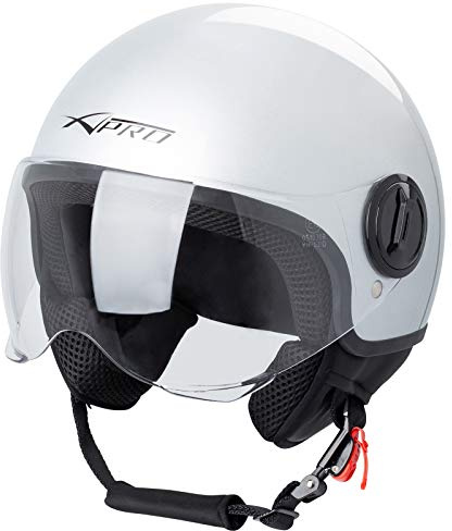 A-Pro Casco Jet Demi Urban Moto Omologato ECE 22-06 Avio Sferica SonicMoto Argento L
