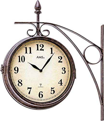 AMS 5966 Relojes Radiocontrolados Relojes de Pared Clásicos Relojes de Jardín