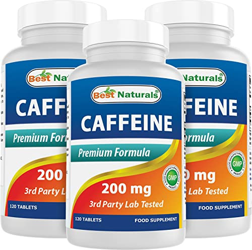 Best Naturals Caffeine Maximum Potency 200mg 120 Tablets (120 Count (Pack of 3))
