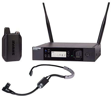 Shure GLXD14R+/SM35 Dual Band Pro Digital Wireless Microphone System for Speakers, Performers, Presentations - 12-Hour Battery Life, 100 ft Range | SM35 Headset Mic, Single Channel Rack Mount Receiver