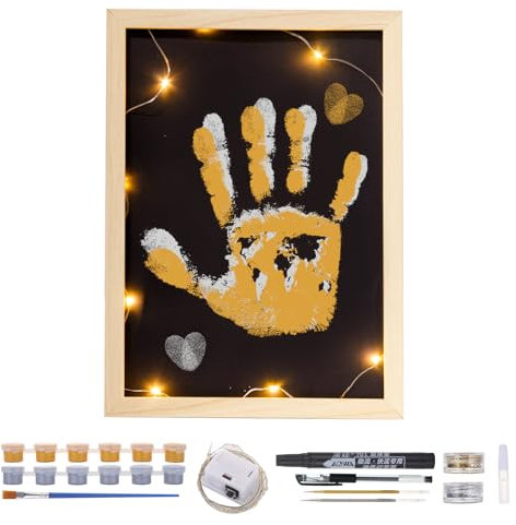 Halten Sie wertvolle Momente mit unserem Handabdruck- und Pfotenabdruck-Bilderrahmen-Set fest – perfekt für Paare, Eltern und Tierliebhaber. (E)