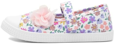Walkright Corrine Girls Multi Floral Print Canvas - Size 8 Child UK - Multicolour