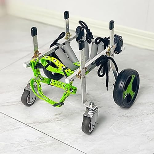 Carrello Cani Disabili Sedia a Rotelle Regolabile per Cani per Zampe Anteriori/Posteriori, Carrello per Animali Domestici in Alluminio con 4 Ruote Leggero, Assistente per Passeggiate con I Cani(M)