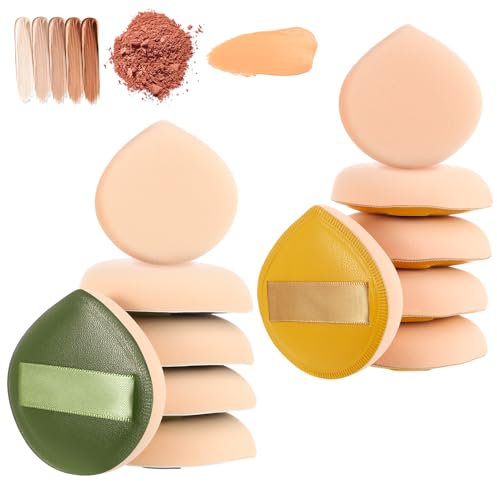 ViEinkaufen Large Foundation Sponge, 12 PCS Makeup Sponge Soft Powder Puff Teardrop Shaped Face Make Up Sponges Wet Dry Beauty Blenders for Concealer Liquid Cream Foundation