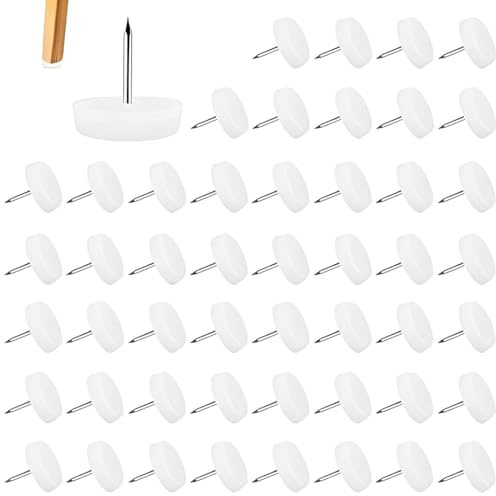 JYNXOR 100 Pares Clavos de Almohadilla de Mueble, Tacos de Plástico para Patas de Sillas, Tacos con Clavos para Muebles, Almohadillas Resistentes y Antideslizantes para Protección de Muebles